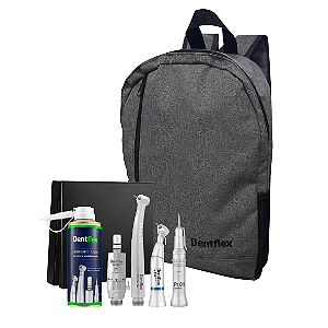 Kit Acadêmico Odontológico Dentflex 4 Peças — Alta Rotação + Micromotor + Contra Ângulo + Peça Reta | Refrigeração Externa