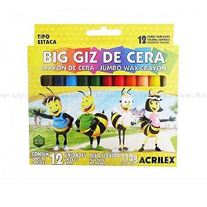 Giz de Cera Jumbo 12 cores 09111 Acrilex