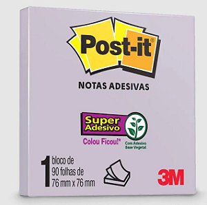 Bloco Adesivo Post-it 654 Lilac 76x76mm 90 Folhas