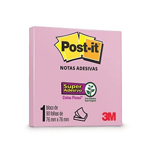 Bloco Adesivo Post-it 654 Rosa Milênio 76x76mm 90 Folhas
