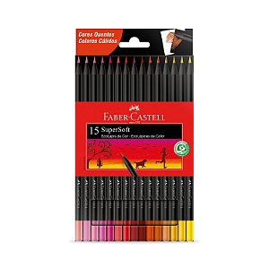 Lápis de cor Supersoft 15 cores Quentes Faber-Castell