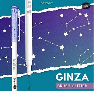 Caneta Pincel Brush Pen Ginza Glitter Avulsa NewPen