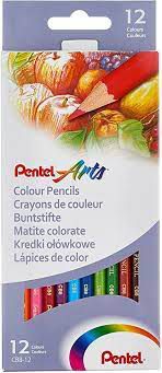 Lápis de cor 12 cores Pentel