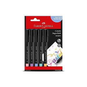 CANETA SUPERSOFT 1.0MM PASTEL 5 CORES FABER CASTELL
