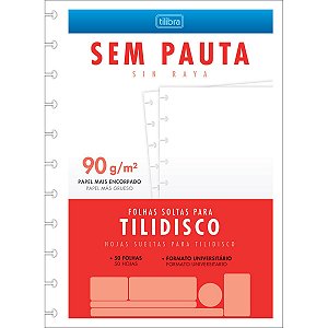 REFIL CADERNO TILIDISCO GRANDE SEM PAUTA 90G TILIBRA