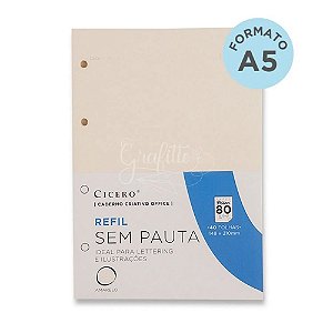 REFIL CADERNO ARGOLADO A5 40FLS POLEN 80G SEM PAUTA CICERO