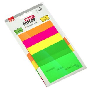 BLOCO SMART NOTES 76X76MM TRANSPARENTE NEON BRW