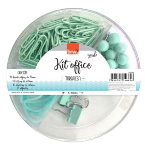 KIT OFFICE PRENDEDORES DONUTS VERDE ÁGUA BRW