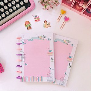 Refil Caderno Disco A5 Amor por livros 40 Folhas Buendia