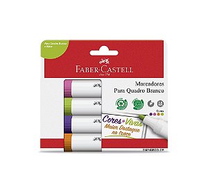 MARCADOR QUADRO BRANCO 4 CORES FABER-CASTELL