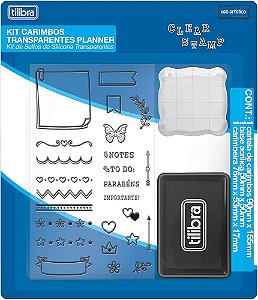 KIT CARIMBO TRANSPARENTE PLANNER TILIBRA