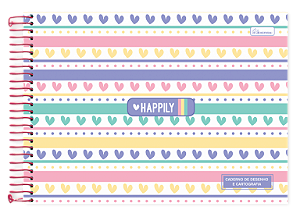 CADERNO DE DESENHO HAPPILY 80 FOLHAS CADERSIL