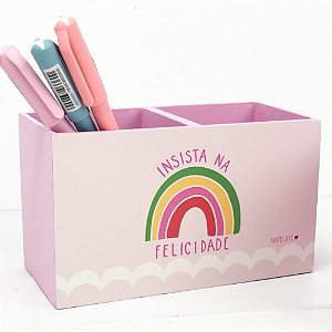 PORTA LÁPIS DUPLO INSISTA NA FELICIDADE PAPELOTE