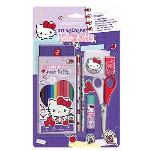 KIT LÁPIS DE COR 12 CORES HELLO KITTY LEOELEO 71616