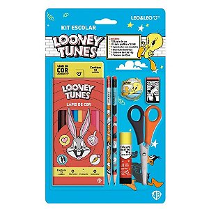 KIT LÁPIS DE COR 12 CORES LOONEY TUNES LEOELEO