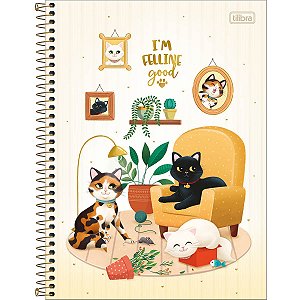 Caderno Universitário 10M Purfect Cats 160 Folhas Tilibra 350044