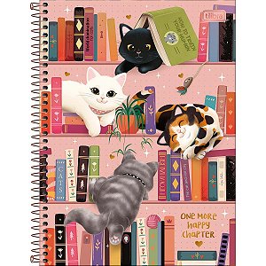 Caderno Universitário 10M Purrfect Cats 160 Folhas Tilibra 350044