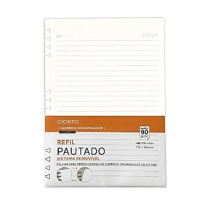 REFIL CADERNO ORGANIZADOR 17X24 PAUTADO 90G CICERO