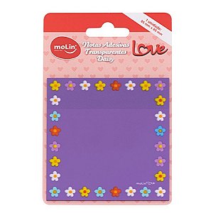 NOTAS ADESIVAS TRANSPARENTE LOVE DAISY 85X85MM MOLIN