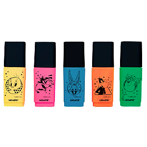 MARCA TEXTO MINI NEON 5 CORES LOONEY TUNES LEOARTE