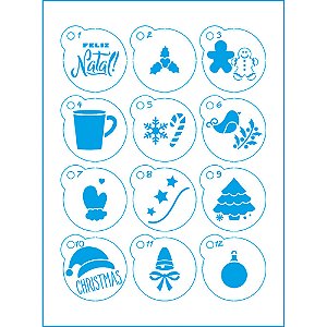 MINI STENCIL KIT NATAL 12PC LITOARTE STMI-001