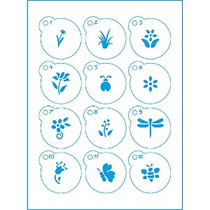 MINI STENCIL KIT JARDIM 12PC LITOARTE STMI-001