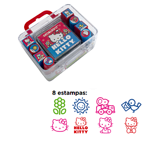 KIT MALETA CARIMBO HELLO KITTY LEONORA