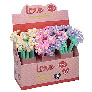 CANETA GEL LOVE FLOWERS 1 MOLIN 1332