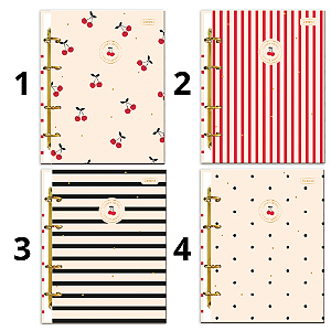 CADERNO ARGOLADO COLEGIAL 80FLS CHERRY LOVERS CADERSIL
