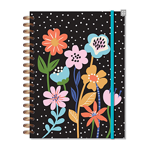 Caderno Colegial 10M Jardim das Cores Fina Ideia