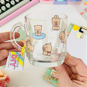 Caneca Xícara para decorar 350ml Capivara Buendia