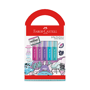 Caneta Fine Pen Relaxa e Reequilibra com Cheirinho 5 cores Faber Castell