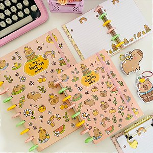 Caderno de Disco A6 Capivaras Verão Buendia