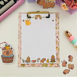 Prancheta Estampada A5 Capivaras Verao Buendia