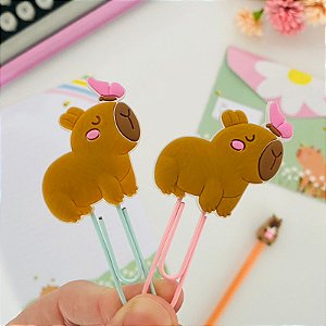 Kit com 2 Clips Capivara e Borboleta Buendia