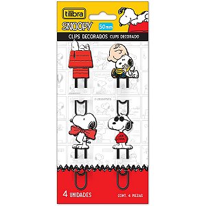 Clips Decorado Snoopy c/4 Tilibra 392791