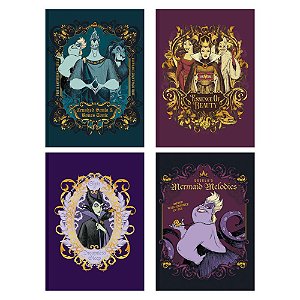 Caderno Costurado Colegial Vilões Disney 160F Animativa