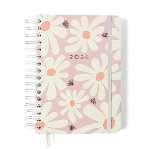 Agenda Diária Wire-o 2026 A5 Melissa Pink Bloomy Cicero