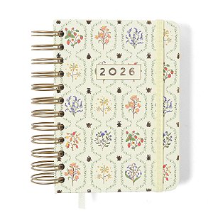 Agenda Diária Wire-o 2026 11,5x16 Jardim Off White Cicero