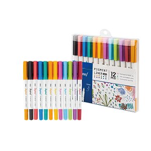 Caneta Dual Inspira Ponta Dupla 12 cores Deli