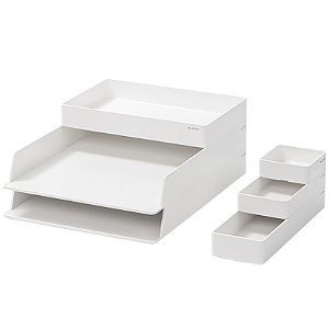 Kit Organizador de Mesa 6 peças Modular Nusign Branco Deli