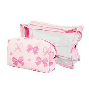 Conjunto de Necessaire Retangular Lacinho Sabra