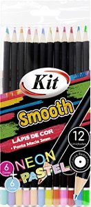 Lápis de Cor Smooth 6C Neon 6C Pastel Kit