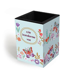 Porta Lápis Borboletas no Jardim Fina Idéia
