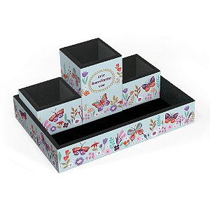 Organizador de mesa Borboletas no Jardim Fina Ideia