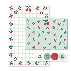 Papel de Carta Cereja Fina Idéia
