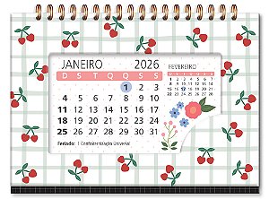 Calendário de Mesa 2026 Cereja Fina Idéia