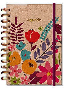 Agenda M 2026 Floral Kraft Fina Idéia