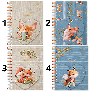 Caderno Colegial 1M 80F Coração Woodland Cadersil