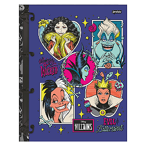 Caderno Argolado Colegial Vilões Disney Jandaia